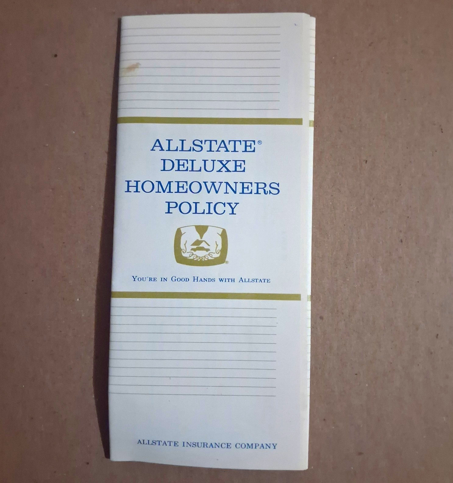 1973 Allstate Homeowners Policy Highlights Booklet & Dec Page Signed GA 1973 Allstate Homeowners Policy Highlights Booklet & Dec Page Signed GA