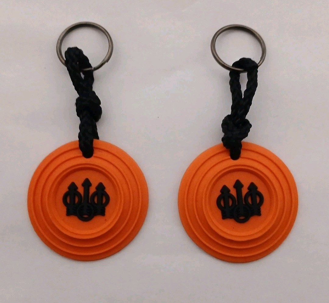 Beretta USA Clay Target Shooting Sports Keychain Orange Black Logo Keyring Lot 2