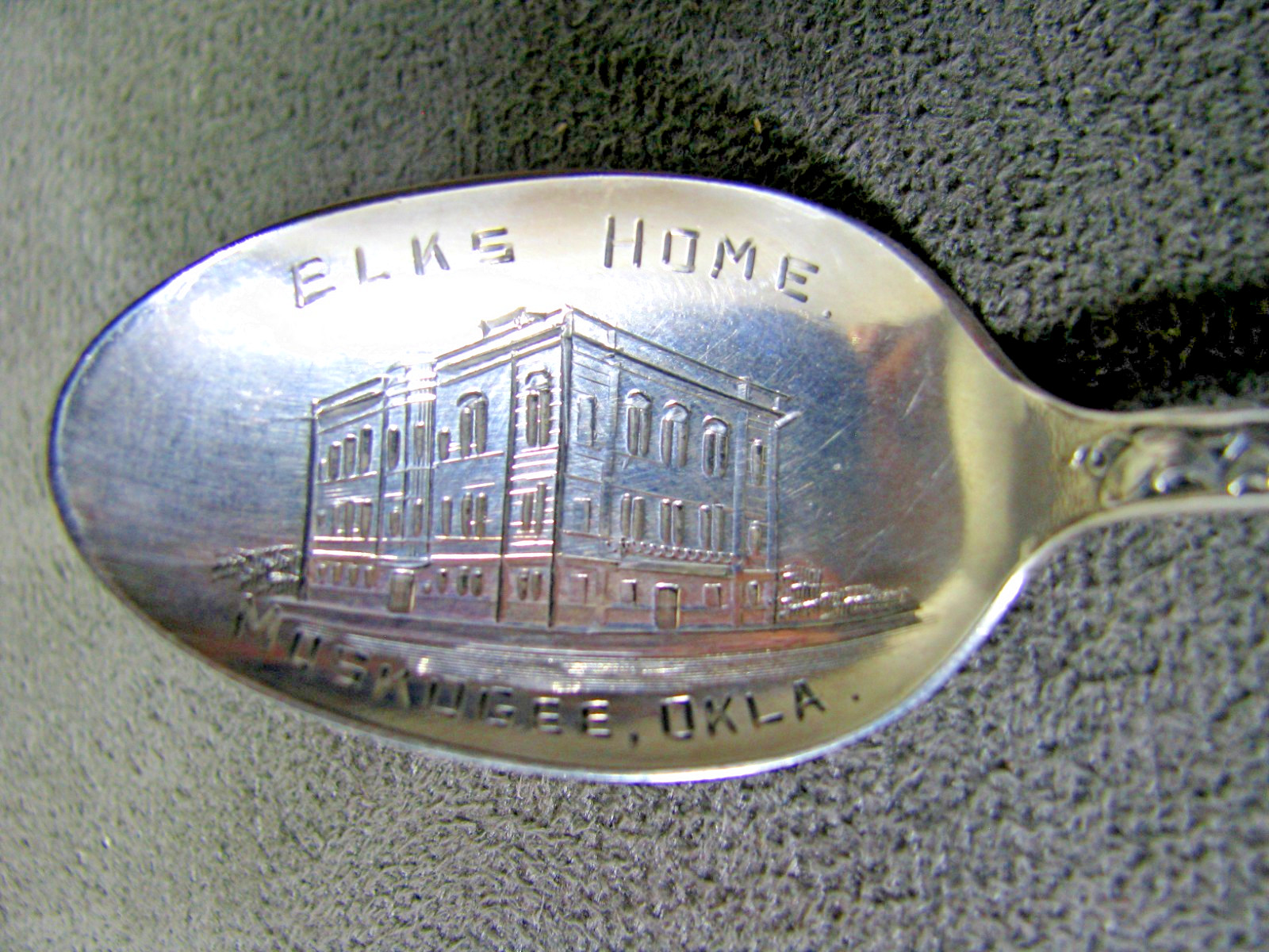 Early Sterling Silver Elks Home Coffee Spoon Muskogee Oklahoma