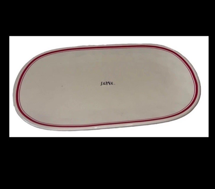 Rare nice Large 15 Inch Serving Platter Artesian Rae Dunn  SERVE 