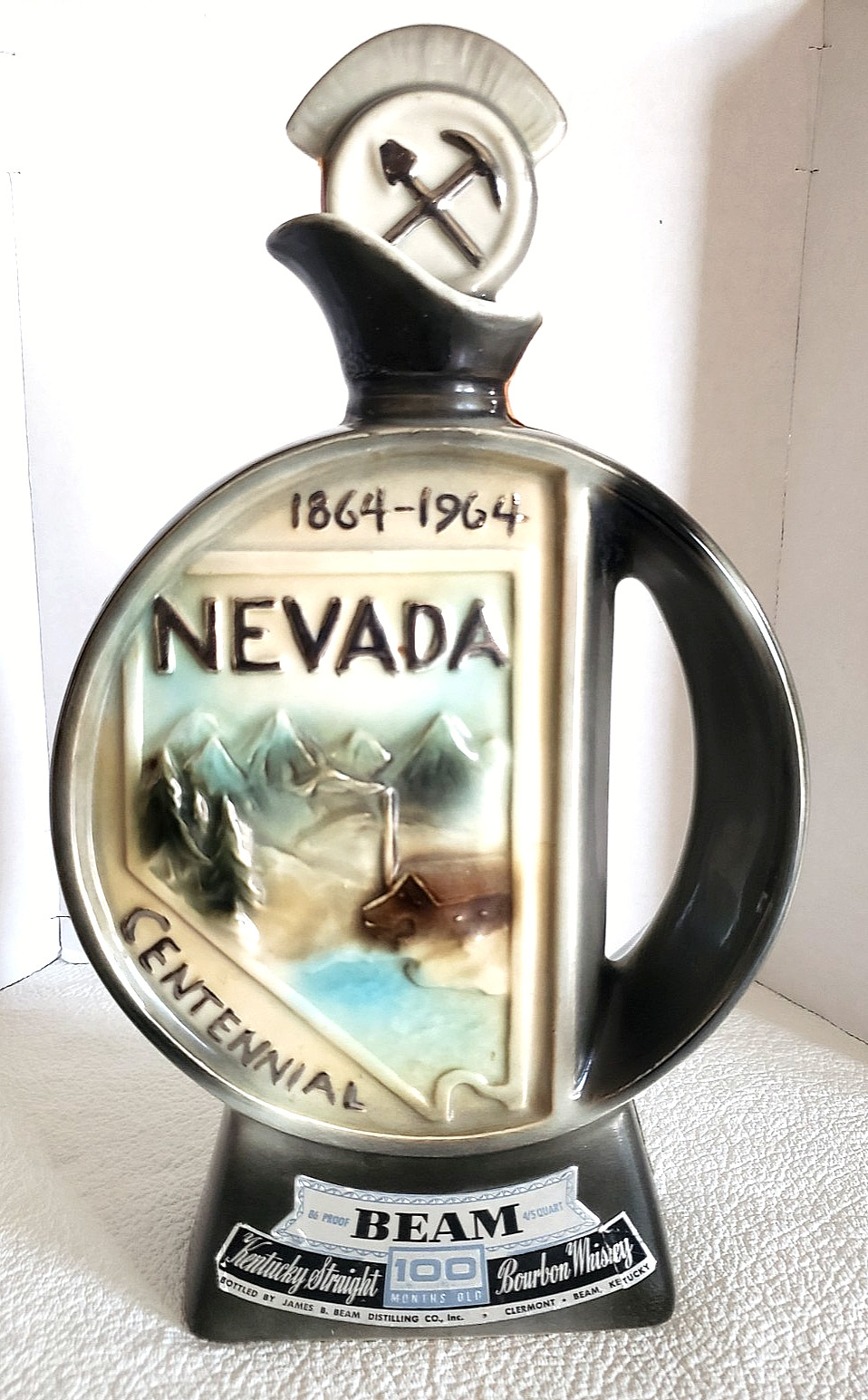 Vintage Jim Beam Nevada Bicentennial 1864-1964 Whiskey Decanter Empty Vintage Jim Beam Nevada Bicentennial 1864-1964 Whiskey Decanter Empty
