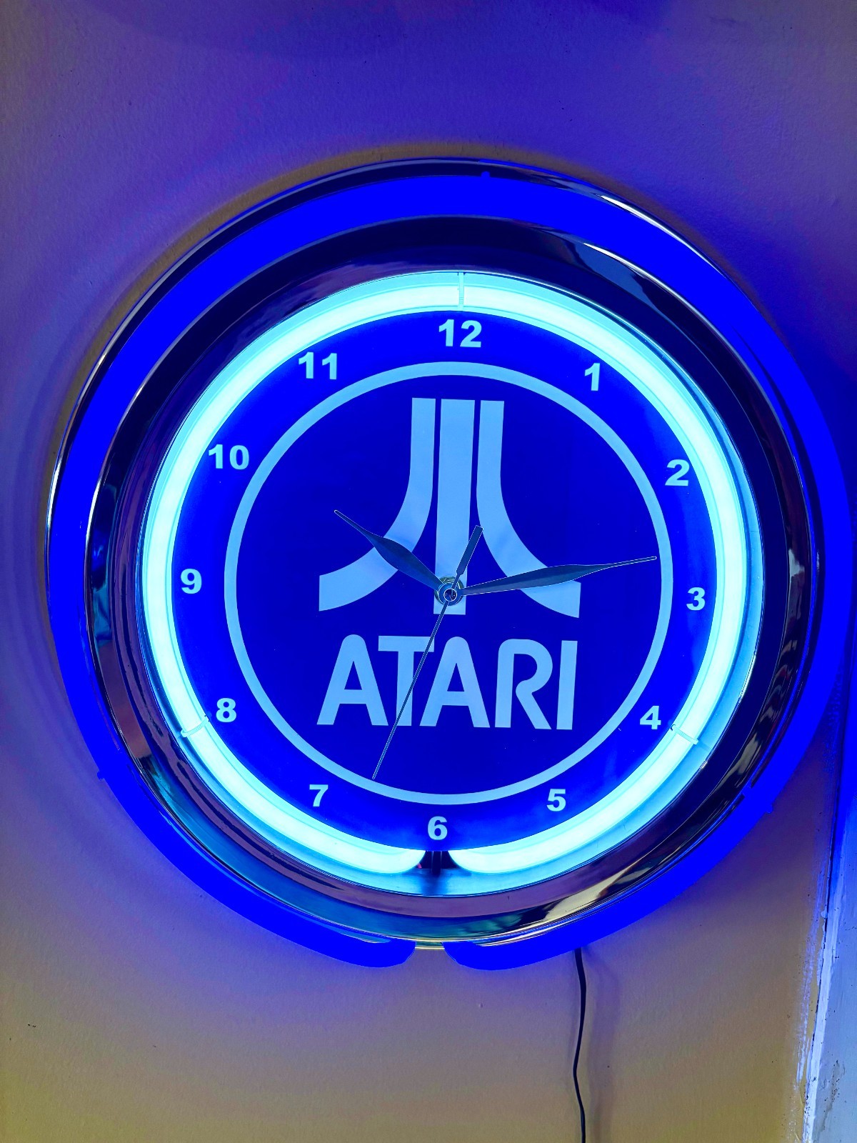 Atari Video Game Arcade Bar Man Cave Neon Style Retro LED Clock Sign Atari Video Game Arcade Bar Man Cave Neon Style Retro LED Clock Sign