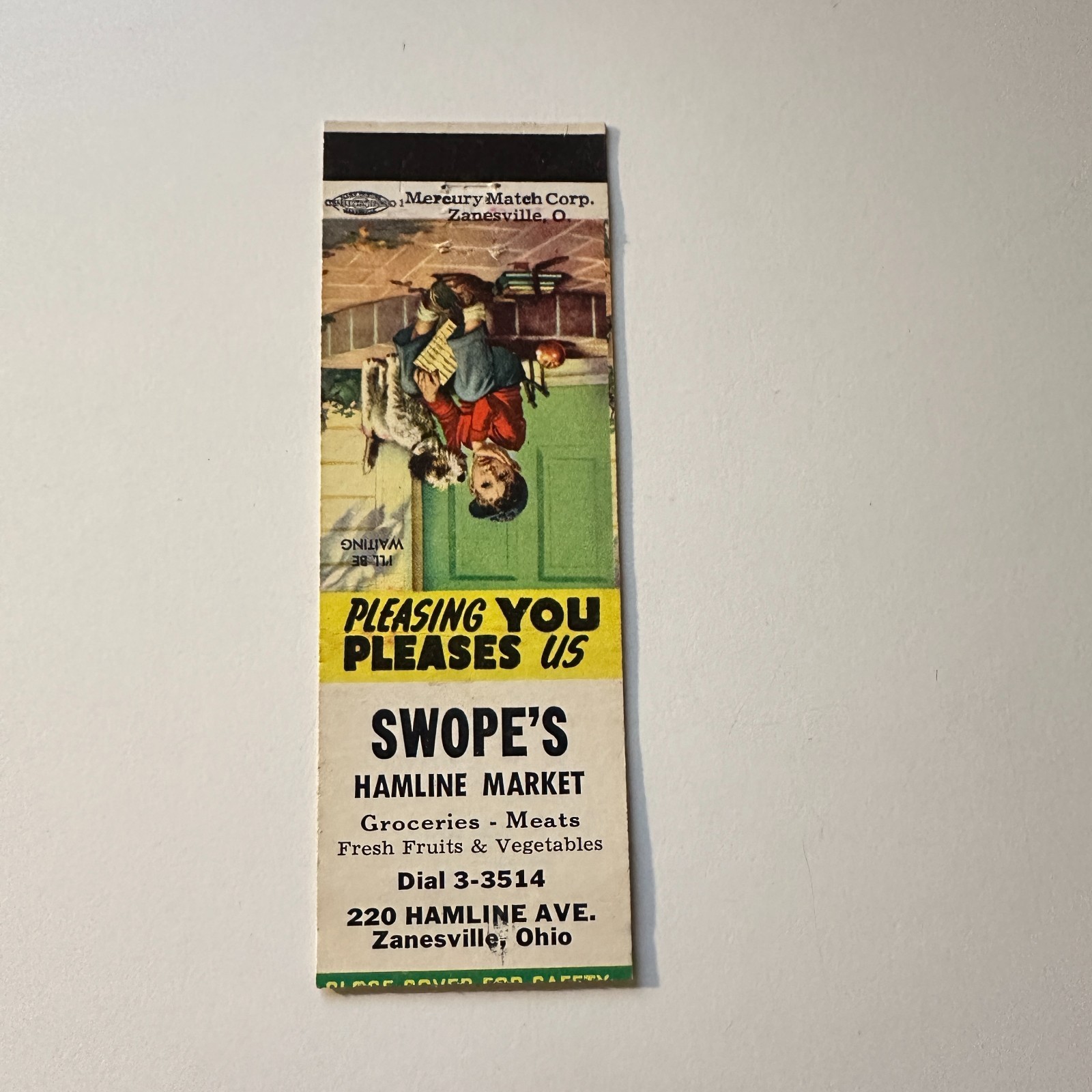 Swope\'s Hamline Market Zanesville OH Vintage Matchbook Cover 5MB125-5-5
