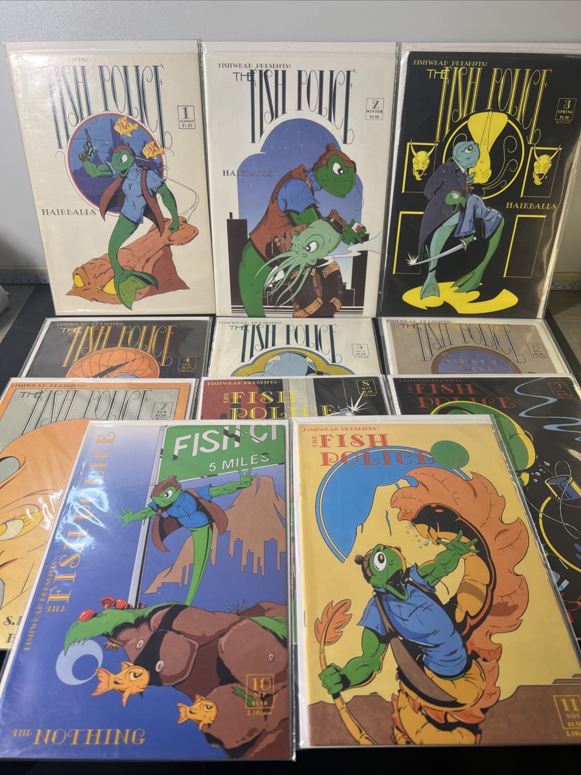 The Fish Police #1-11 Set 1985-87 Fishwrap Productions #0 Not Included Comicbook