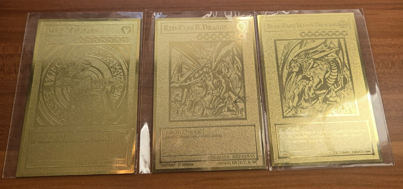Red Eyes Black Dragon|Blue Eyes White Dragon|Dark Magician - Golden Metal Cards