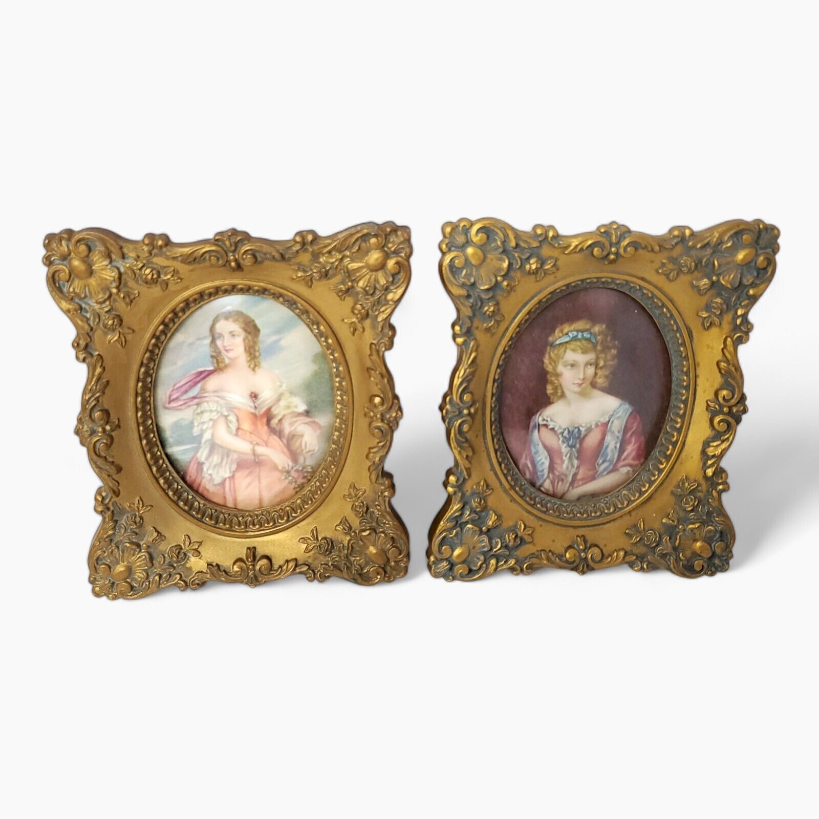 Vtg Cameo Creation Hon Charlotte Augusta & Alice Victorian Framed Art Portrait