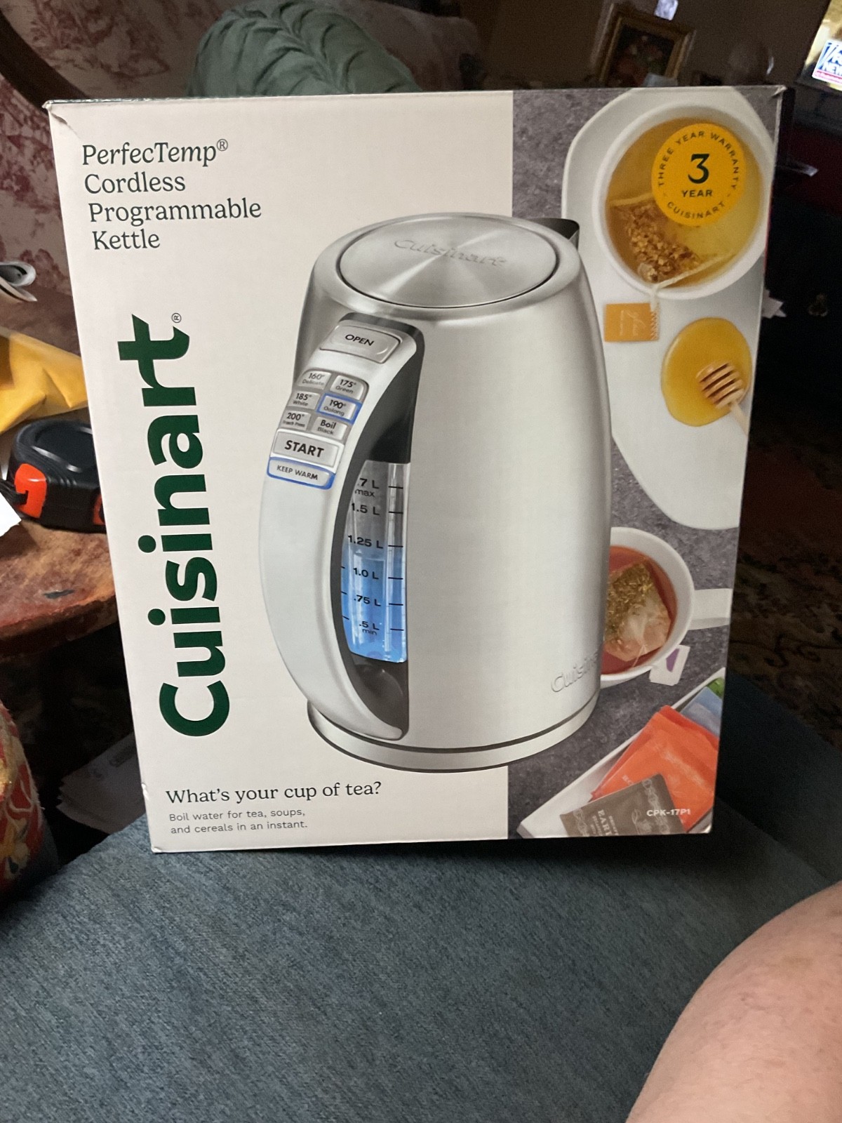 CUISINART KETTLE  PERFECTEMP CORDLESS PROGRAMMABLE  NEW IN BOX, CPK-17 P 1