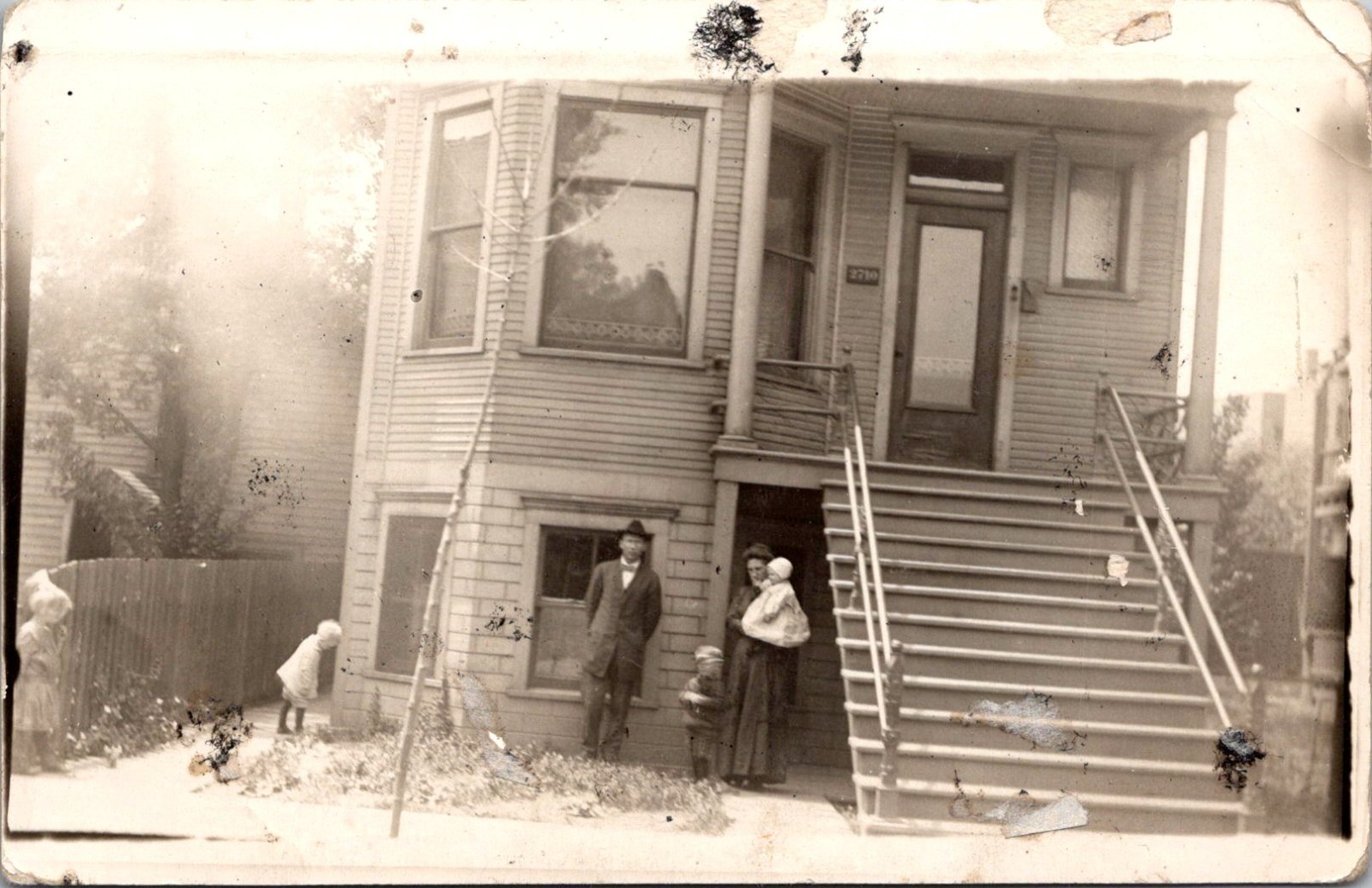 Damaged House Damaged Window Racial Violence RPPC Real Photo Postcard TPR27