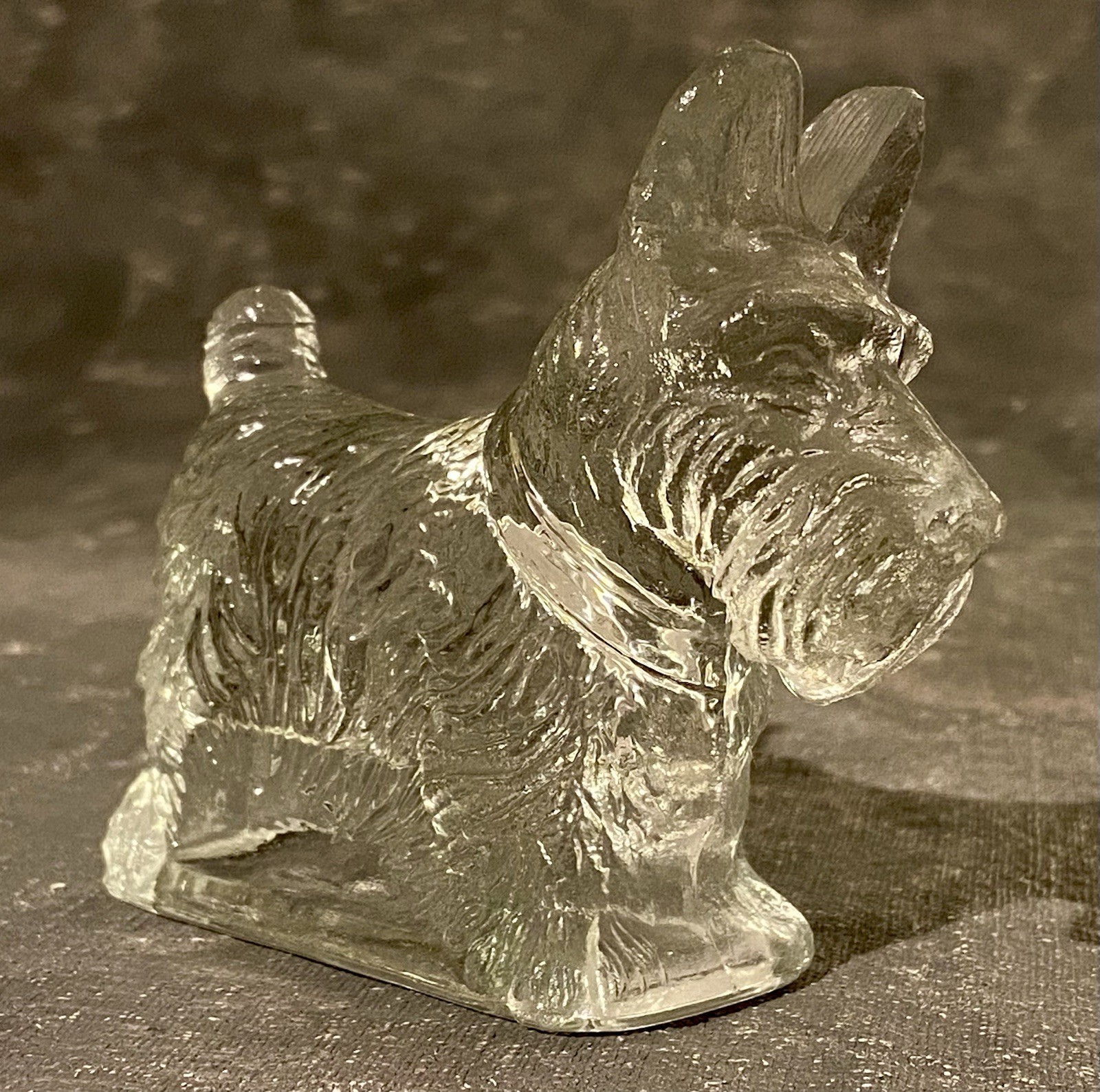 VINTAGE Scottie Scotty Dog Westie Terrier Figurine 4” Pressed Clear Glass