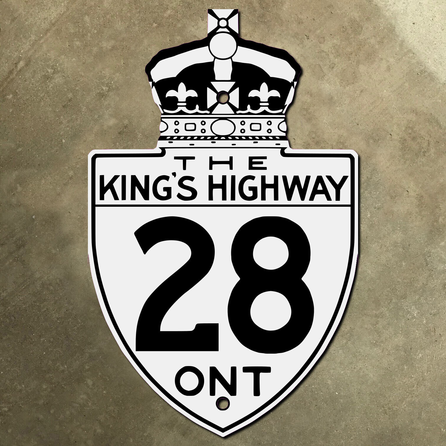 Ontario King's Highway 28 route marker road sign Canada 1930s Peterborough