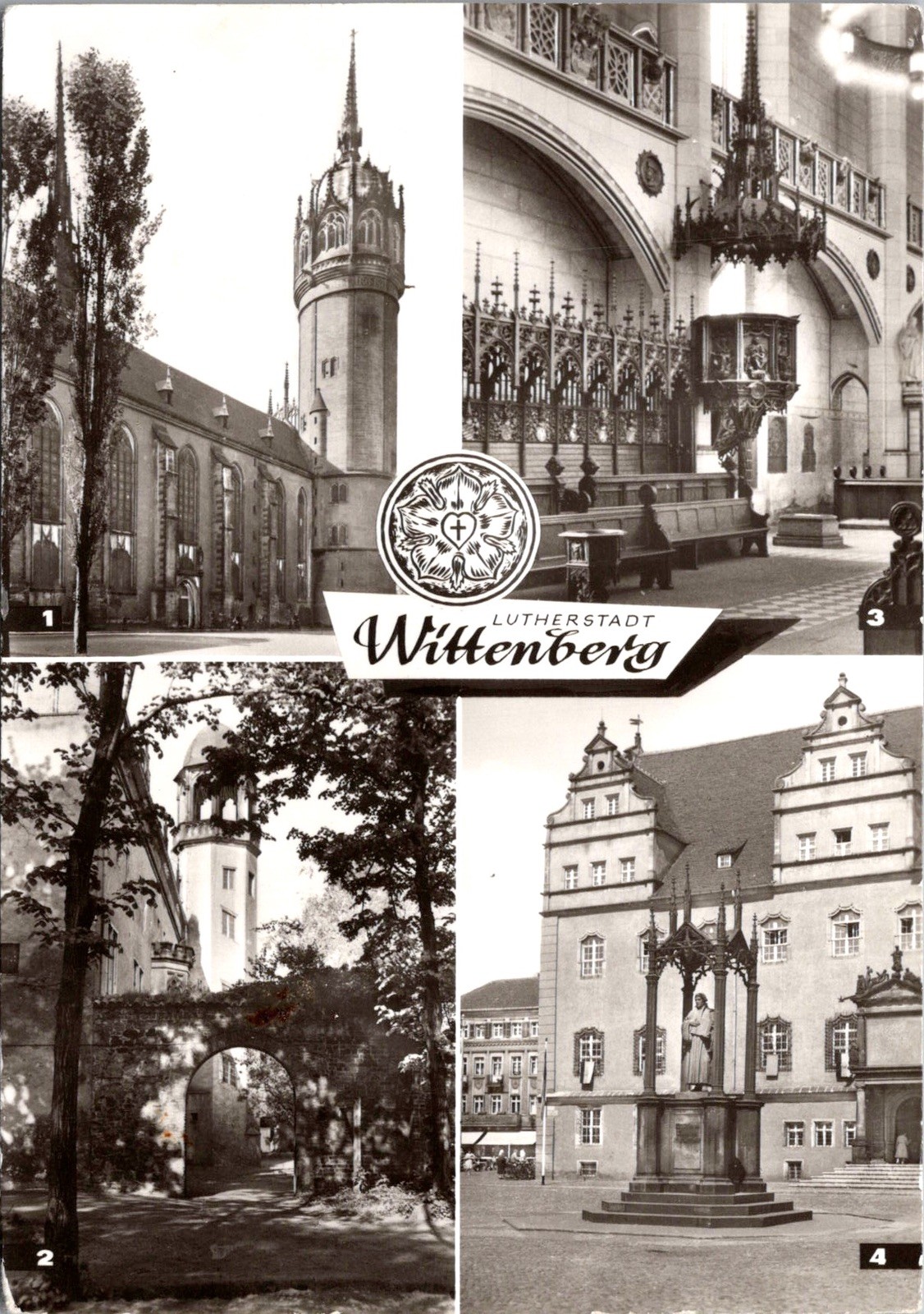 Lutherstadt Wittenberg Historic Sites Including Castle Real Photo RPPC Postcard