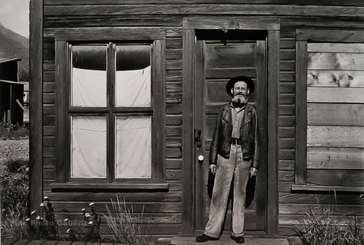 1948/72 ANSEL ADAMS Vintage Alaska Bearded Man At Skagway House Photo Art 11X14