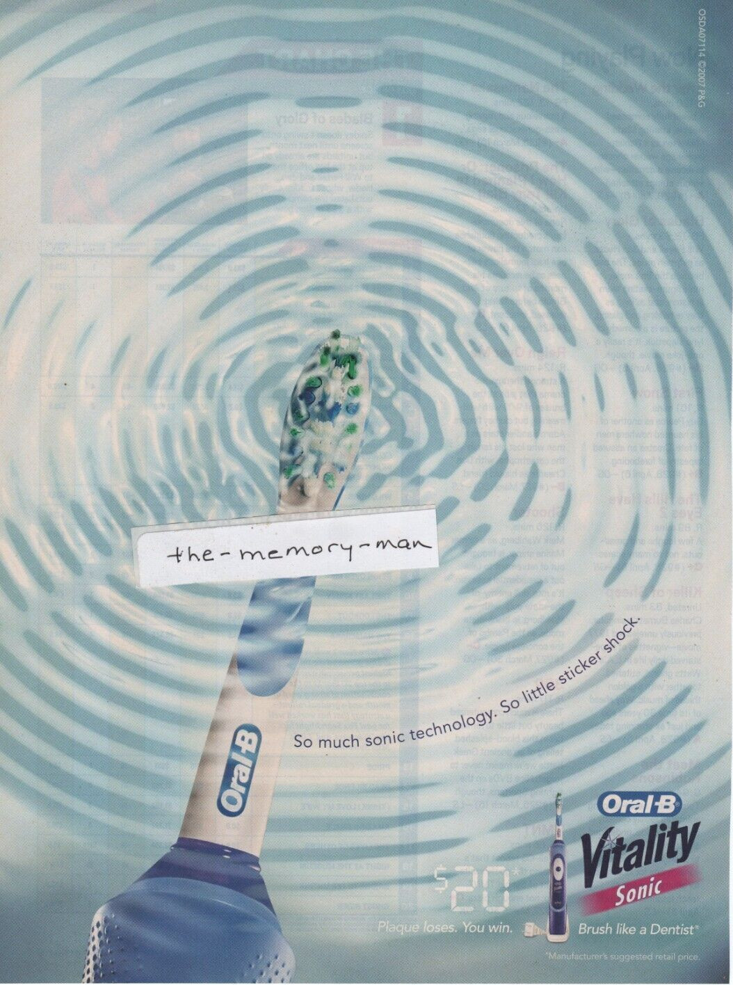 Oral-B Vitality Sonic 2007 Picture Print Ad Clipping Page