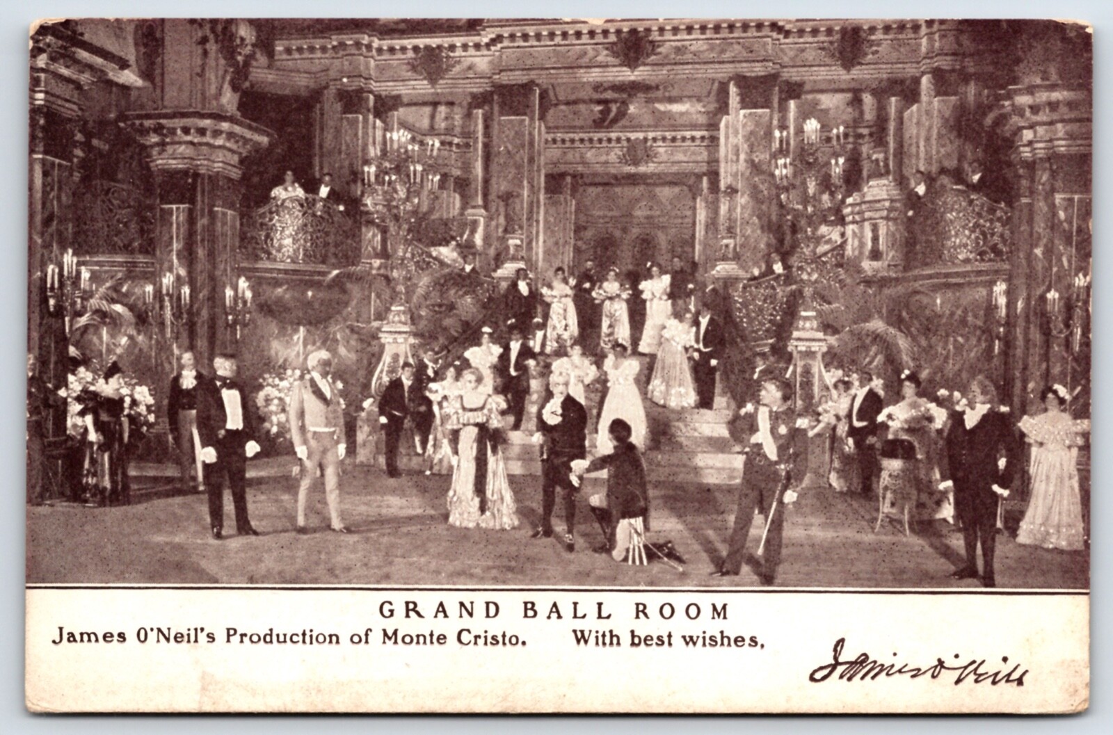 c1910 James O'Neal Production Of Monte Crisio Ball Room Postcard 