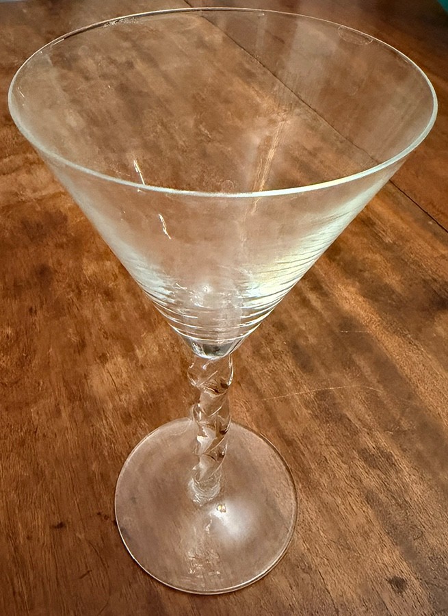 Vintage Luminarc France Twisted Spiral Stem Cocktail Glasses 5.75” Set of 5