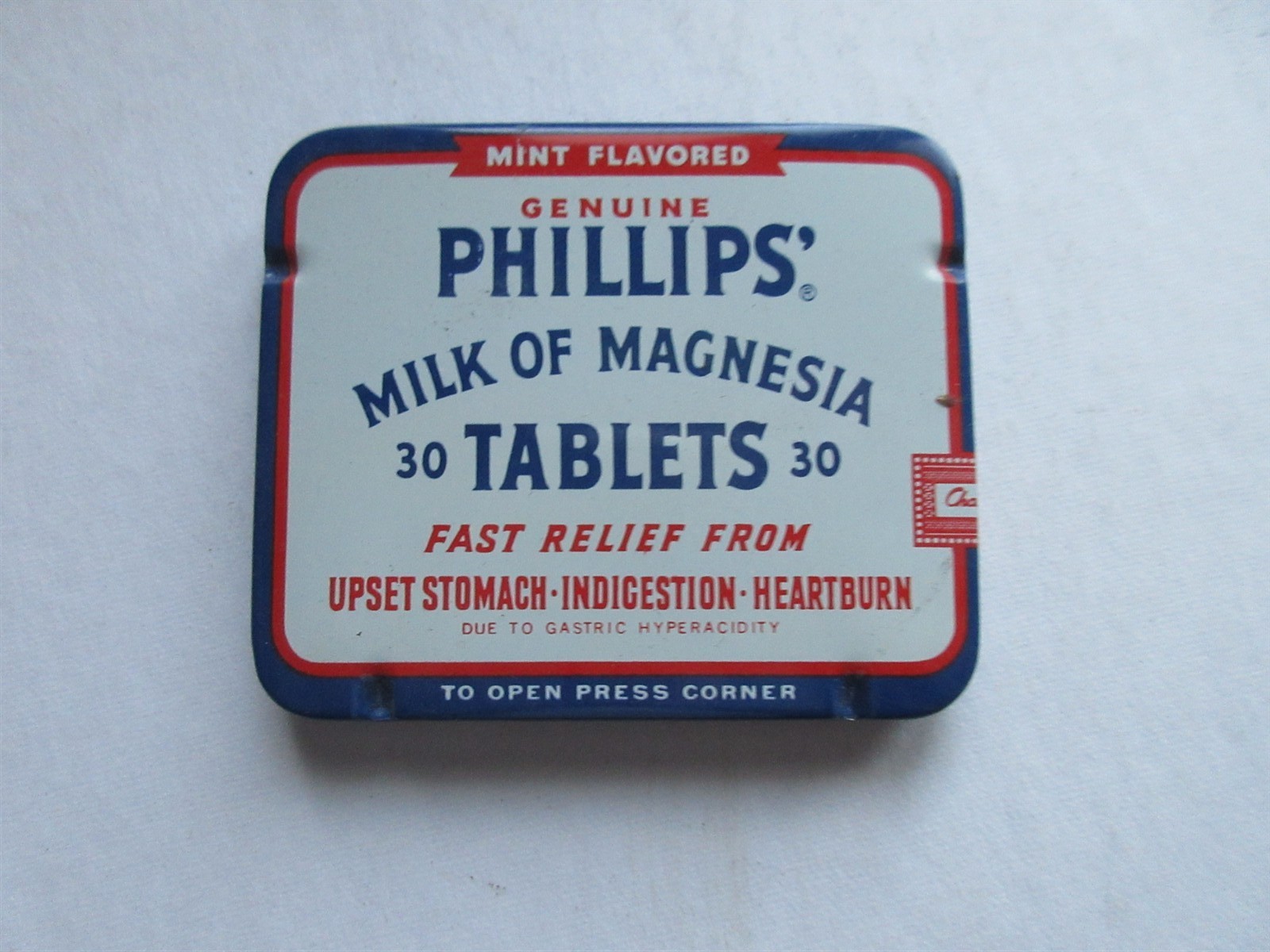 Vintage Phillips Milk of Magnesia Tablets Tin - excellent condition