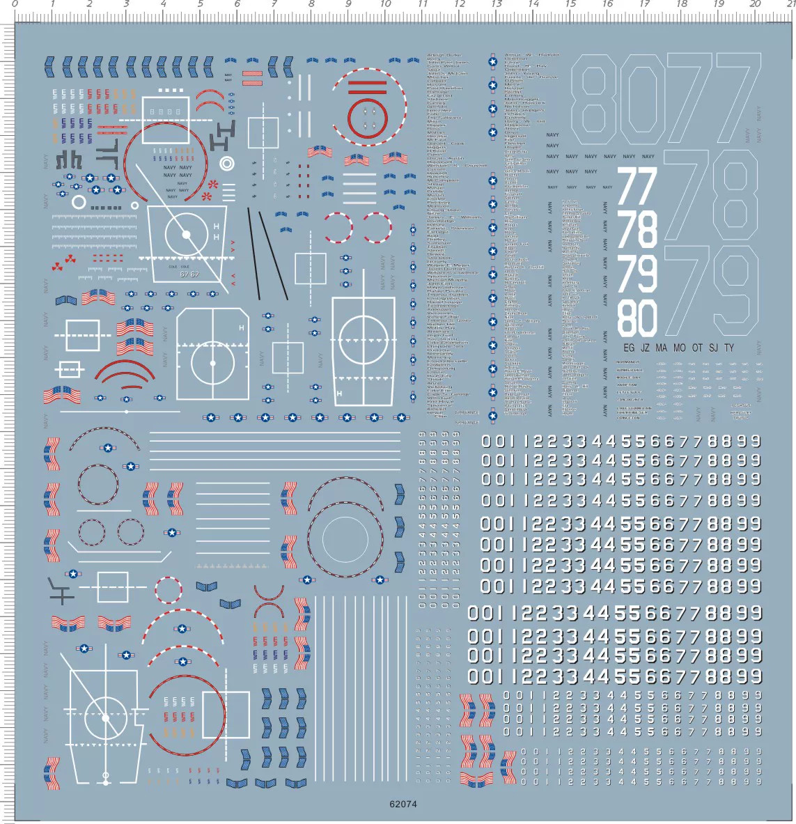 1/700 Us Navy Aircraft Carrier Modern Ship Model Water Slide Decal 1PCS