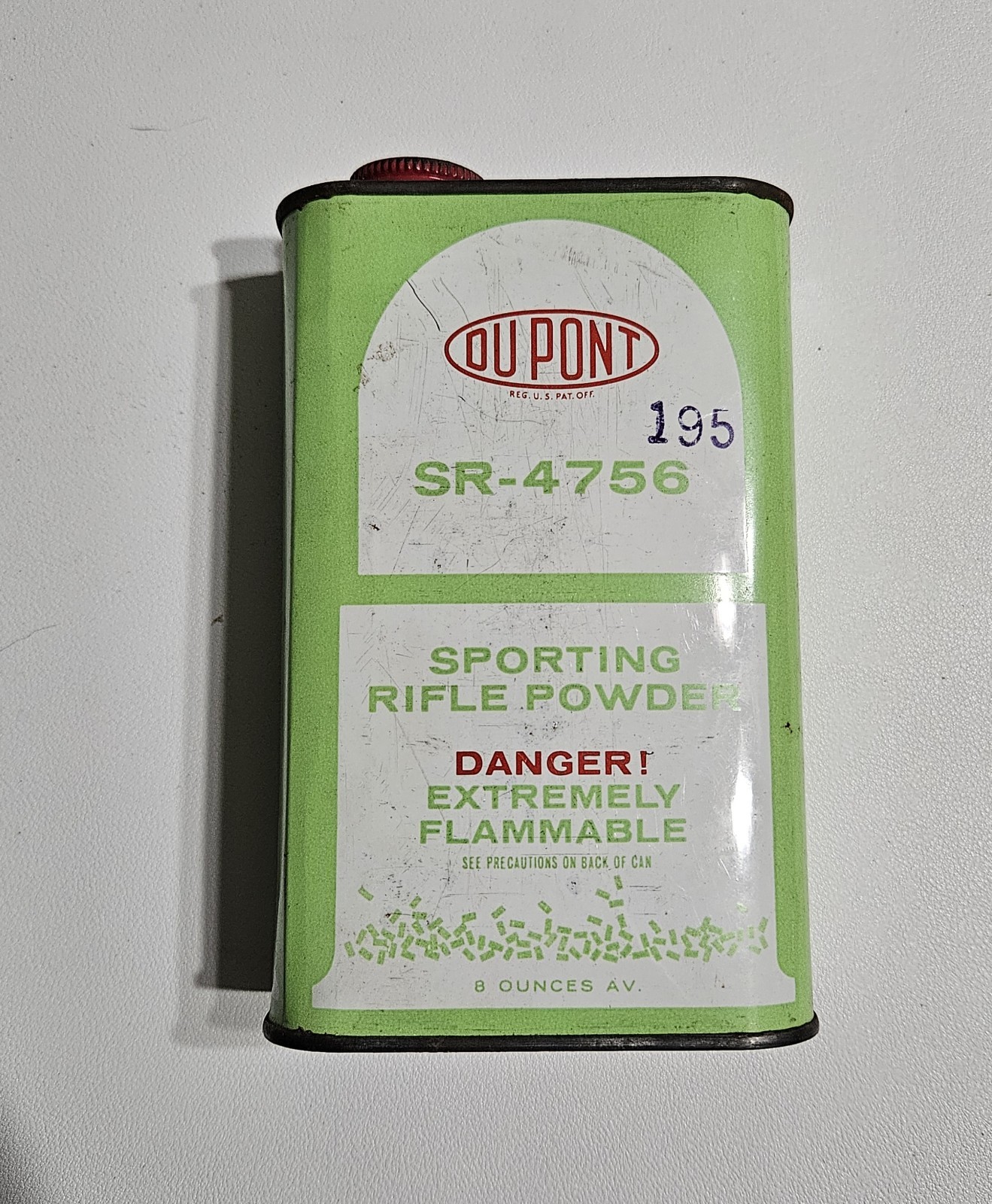 Vintage DUPONT SR-4756 Rifle Powder Tin Can Advertising Gun - EMPTY