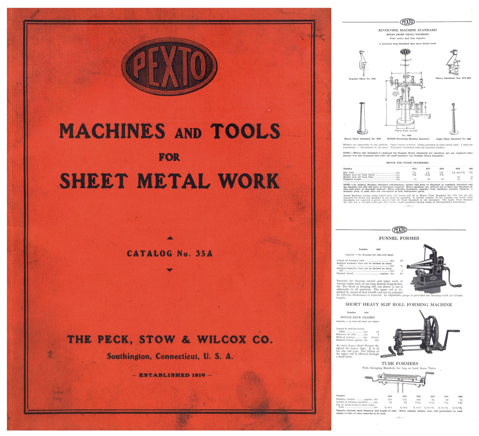 Peck, Stow & Wilcox Company - Catalog No. 35 A - Machines & Tools - Ca. 1930\'s Peck, Stow & Wilcox Company - Catalog No. 35 A - Machines & Tools - Ca. 1930\'s