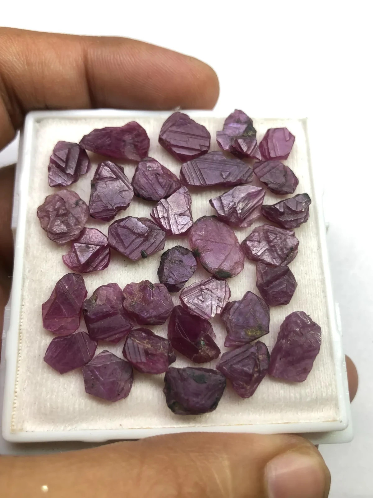 Raw Ruby Sapphire Lot: 58 Carat Unheated Gemstone Flat Rough, 31 Piece