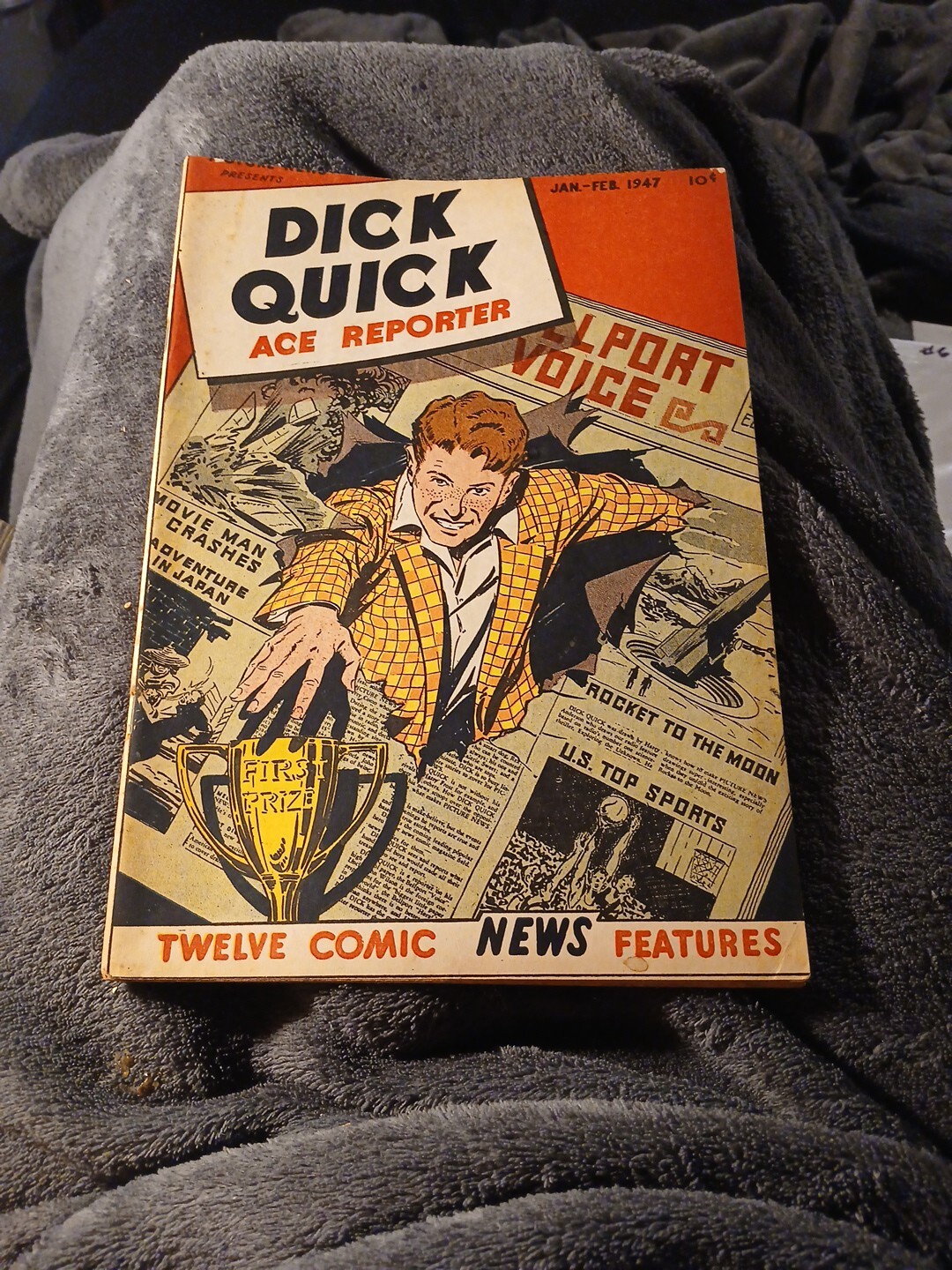 Picture News 10 Dick Quick 1947 Golden Age Atomic War Explosion & Bikini Panels