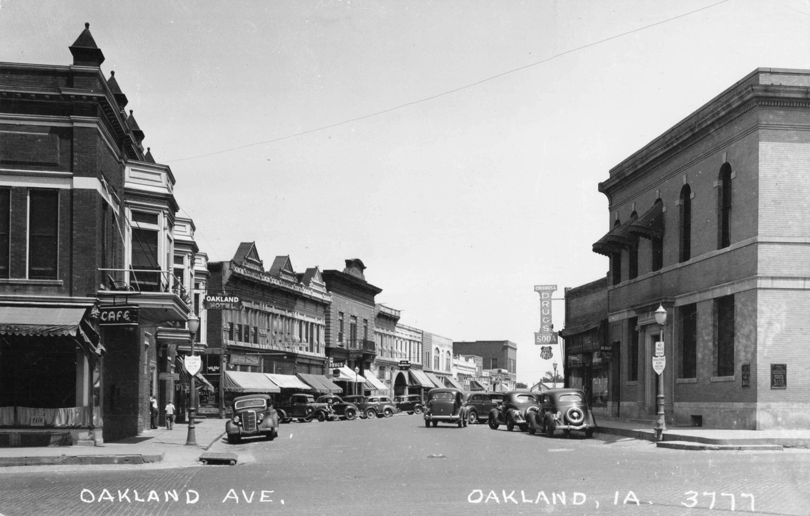 RPPC Oakland IA 1930s COMMERCIAL DISTRICT Stores Businesses in Pottawattamie Co.