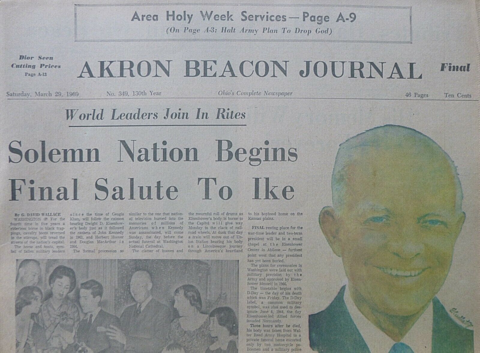 DWIGHT EISENHOWER RITES SOLEMN NATION BEGINS FINAL SALUTE TO IKE March 29 1969 