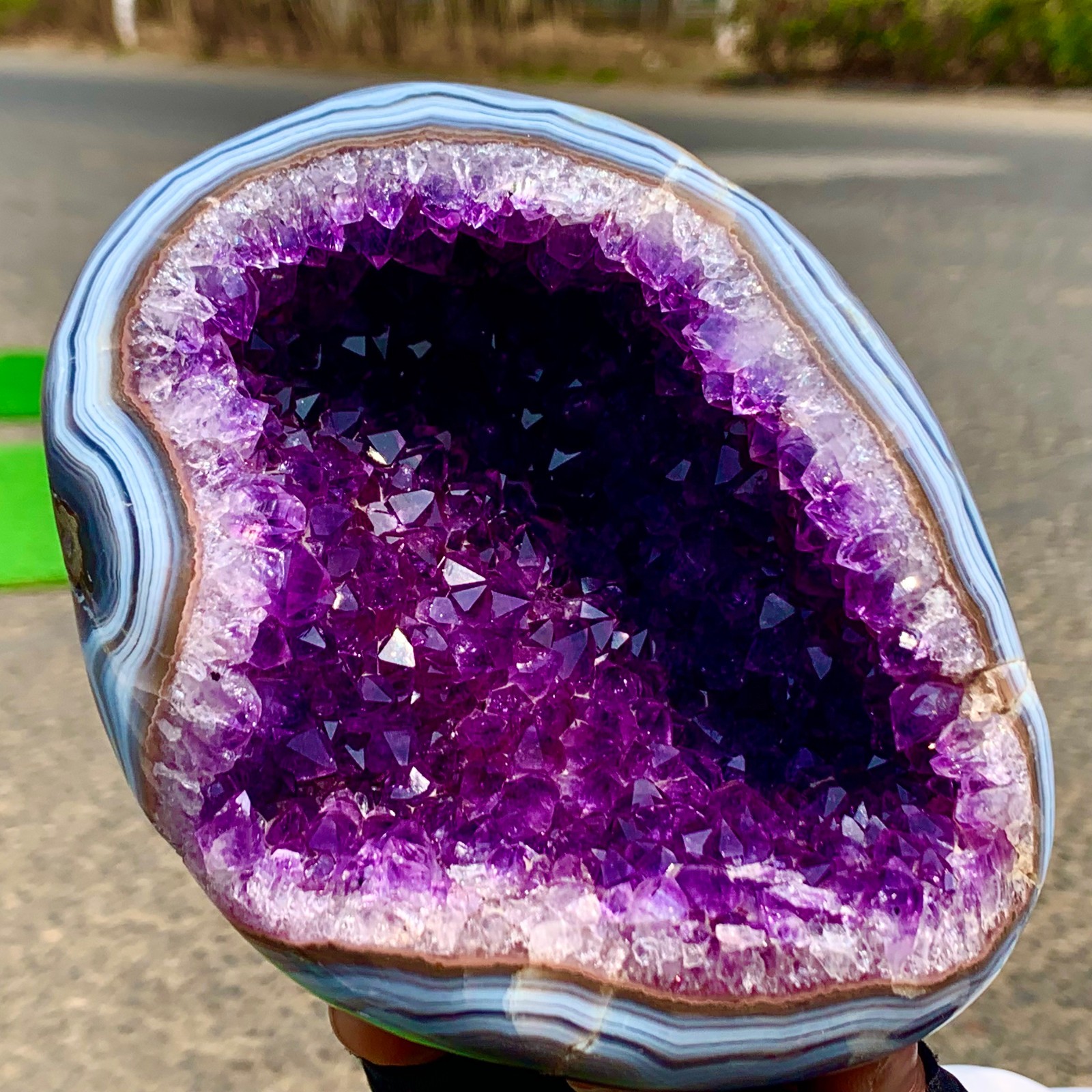 2.76LB Natural agate Amethyst geode quartz cluster crystal specimen Healing