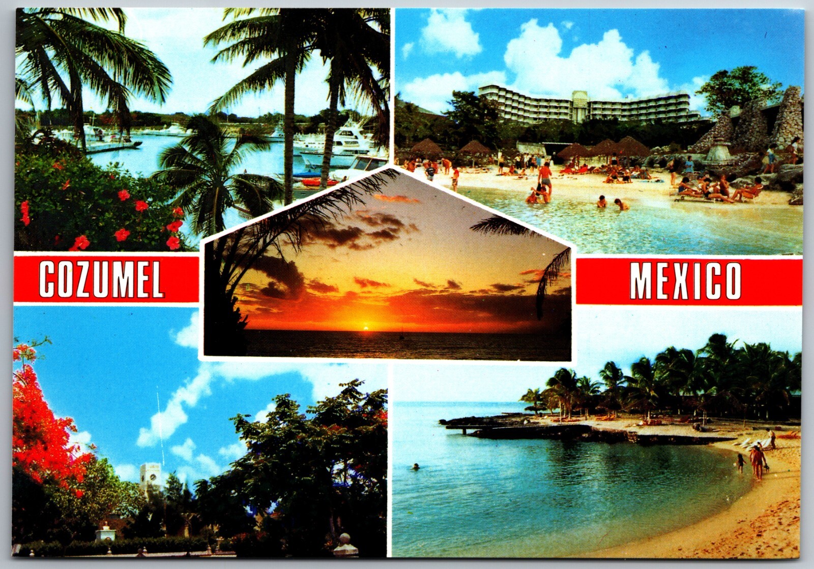 Cozumel Mexico Multiview Sites of Cozumel Mexico Unused Postcard