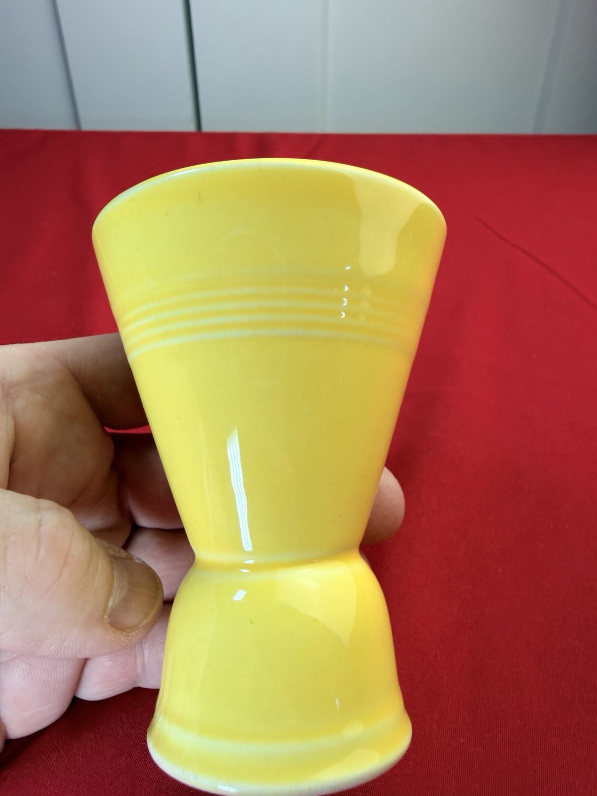 Vtg Homer Laughlin Harlequin Yellow Double Egg Cup Fiesta Go Along Art Deco 4”