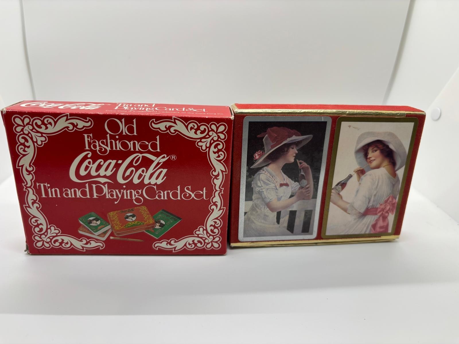 Vintage Coca Cola Playing Cards Decks Lot of 2 Sealed Sets Santa Girl