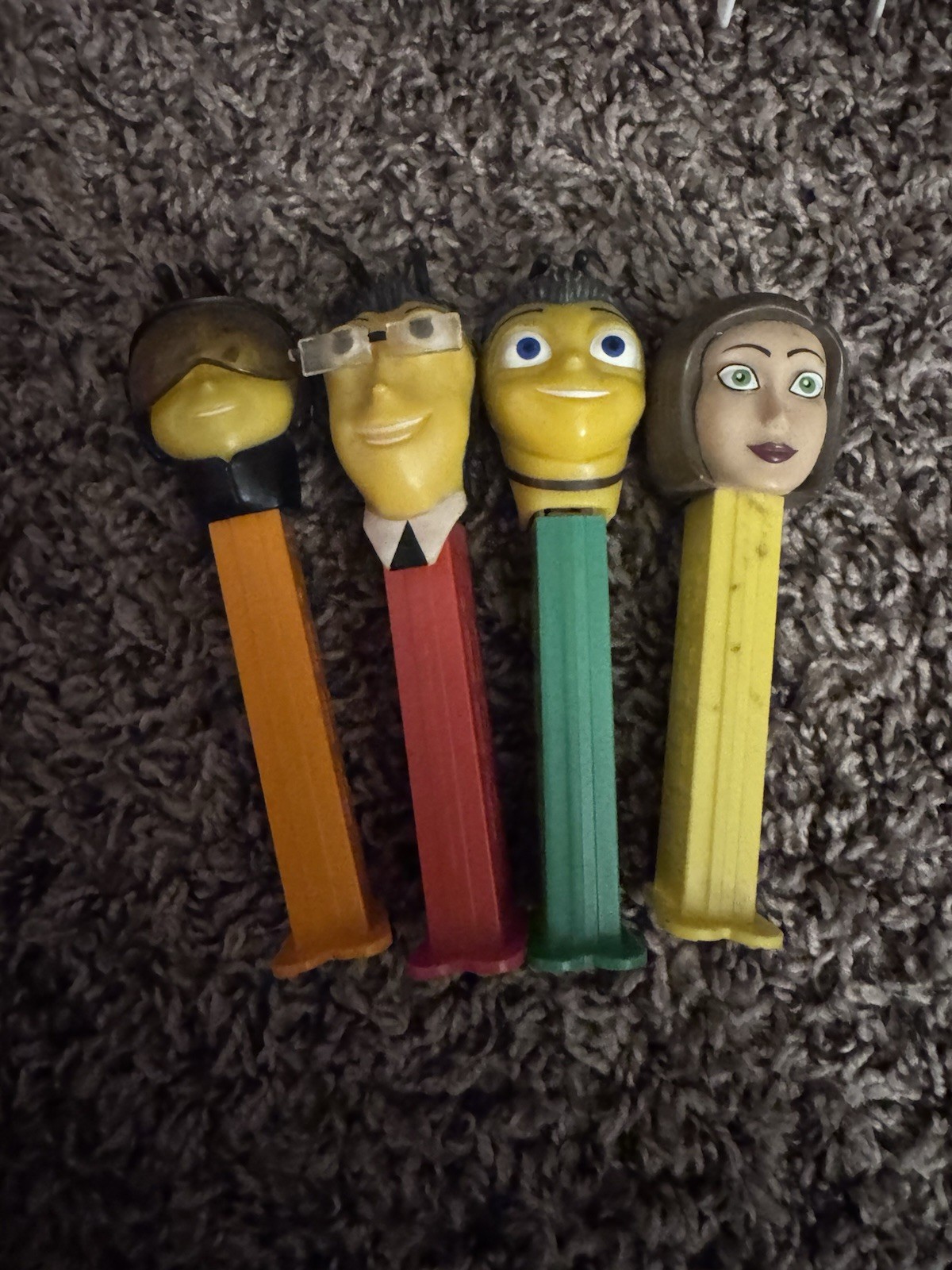 PEZ Dreamworks CANDY DISPENSERS Bee Movie COMPLETE SET of FOUR NEW cond.  2007