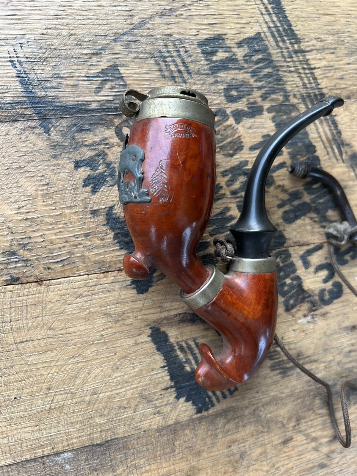 ANTIQUE BRUYERE GARANTIE LONG STEM SMOKING PIPE CZECHOSLOVAK