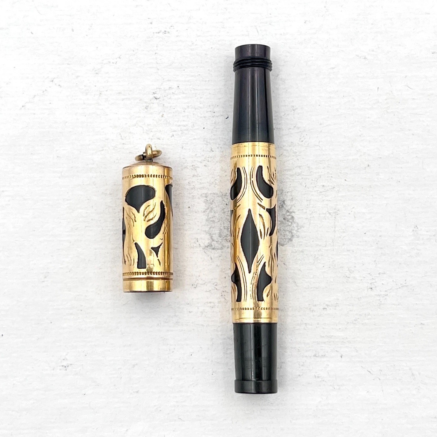 VTG Waterman 0512 1/2 VS Baby Fountain Pen Gold Filled Filigree (No Nib) AS IS