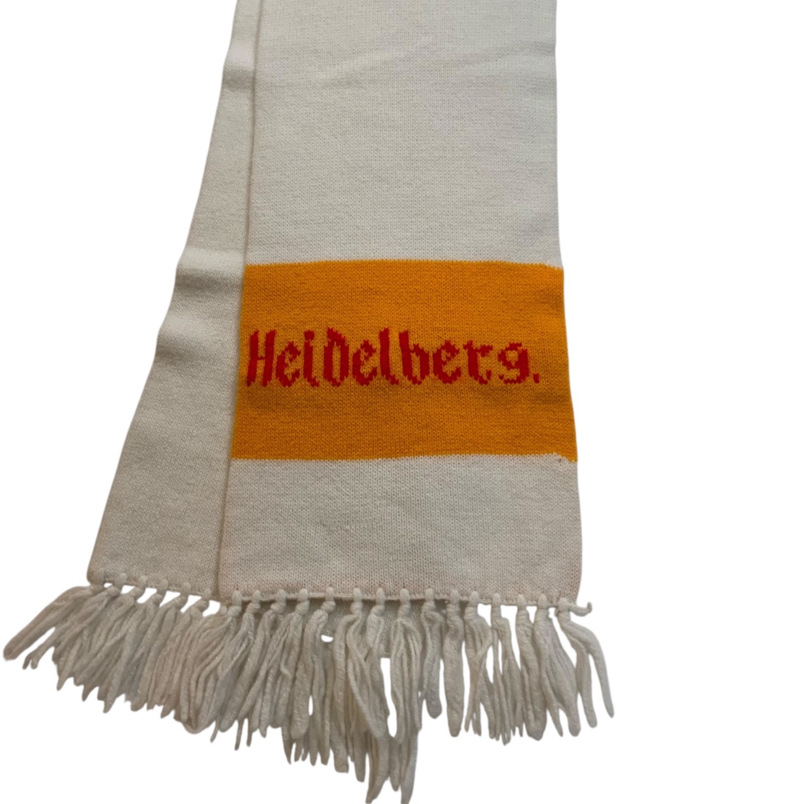 Vintage Heidelberg Beer Brand Scarf White Yellow Red Promo Limited Edition