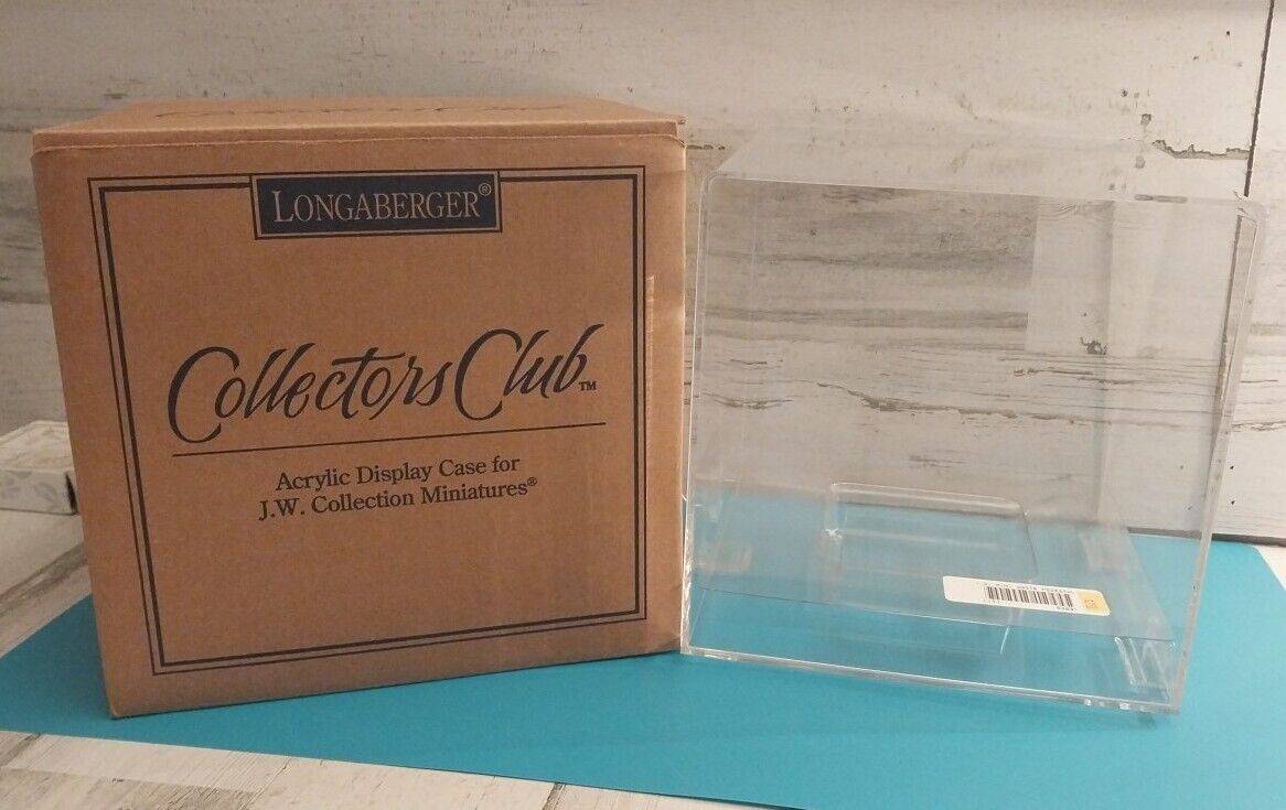 Longaberger Collectors Club Miniature Basket Acrylic Display Case Box Mint NOS