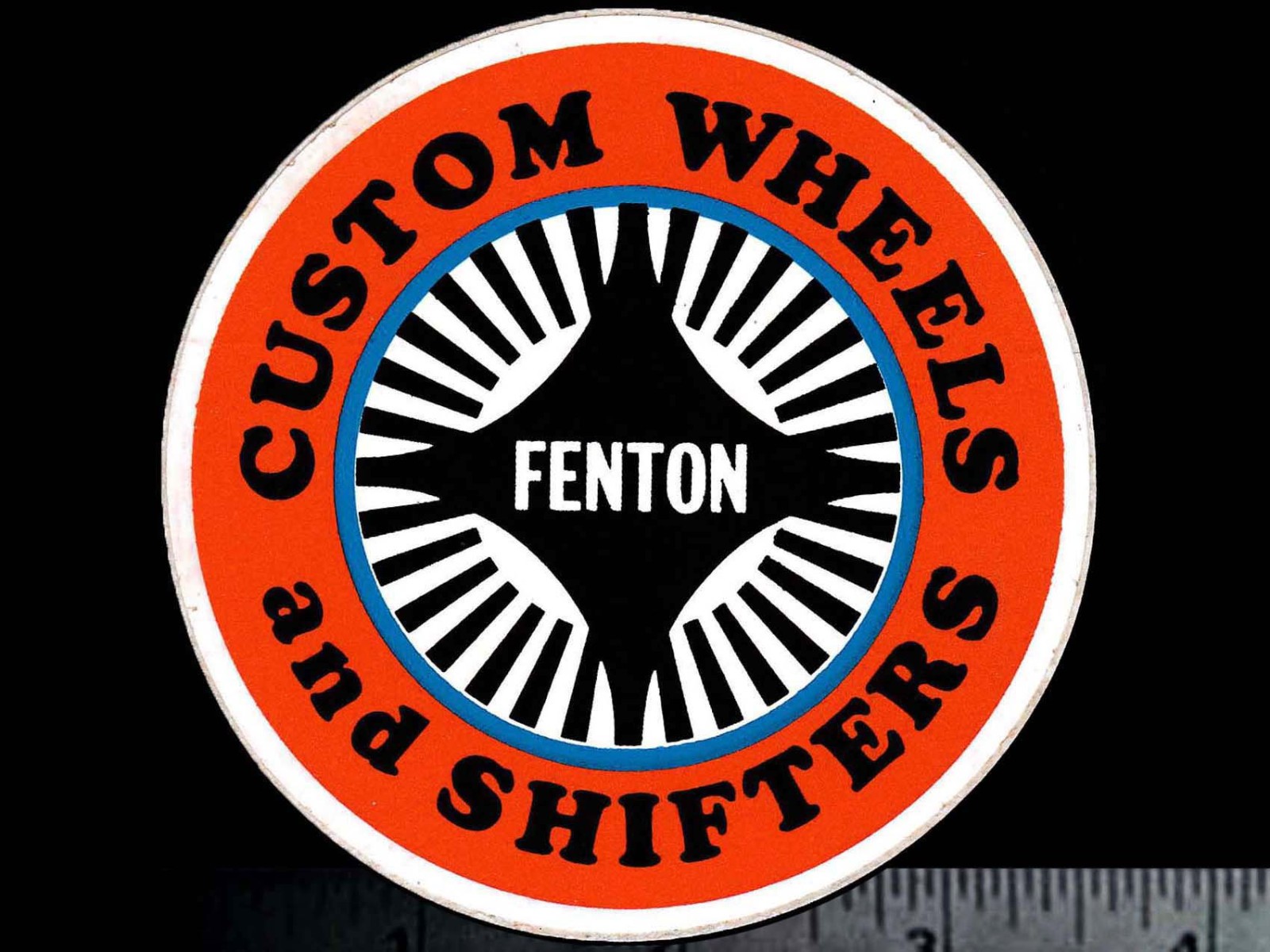 FENTON Custom Wheels & Shifters - Original Vintage 60\'s 70s Racing Decal/Sticker