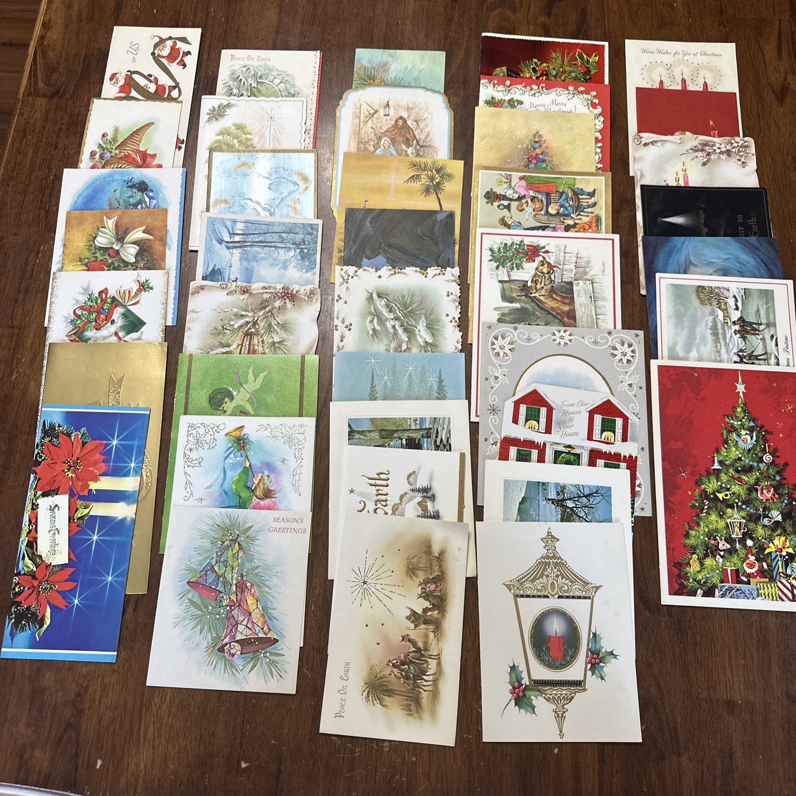 Vtg 1968 Lot Of 40 Mixed Brands Christmas Cards USED SIGNED Crafting Journals