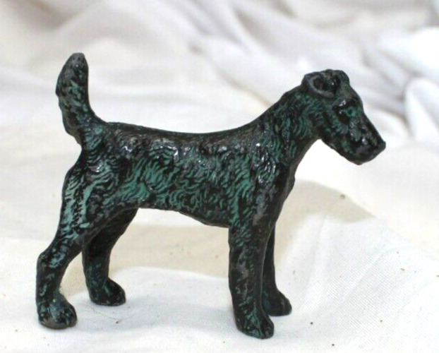 Fine Patina Pewter Schnauzer Dog Puppy Highly Detailed Figurine