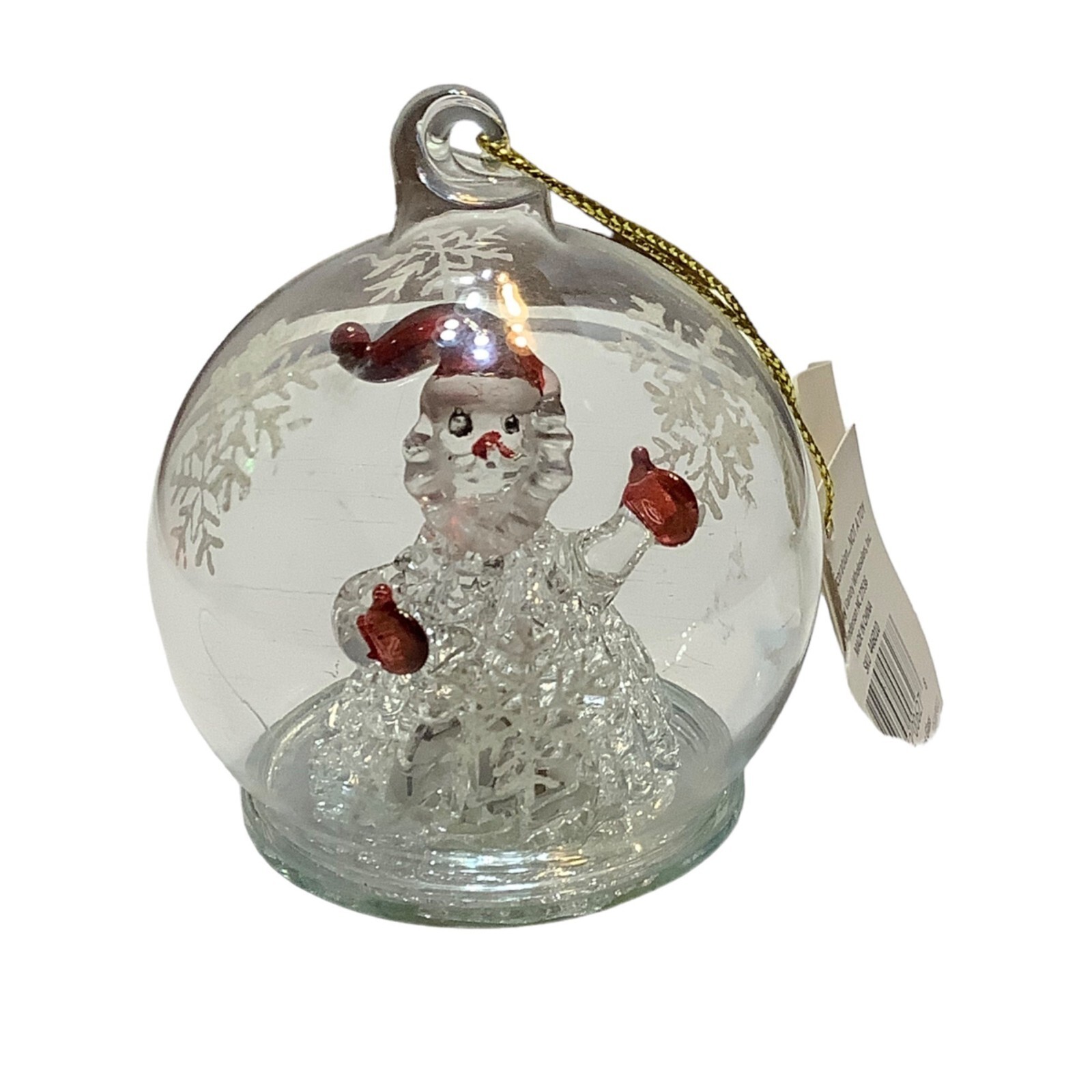 Simply Holiday LED Glass Ball Ornament Santa Snowman Multicolor NWT Snowflake 3\