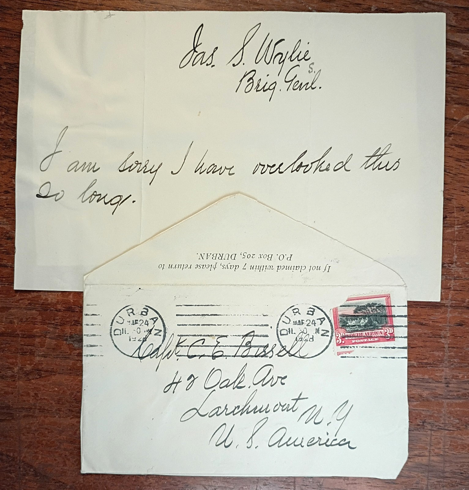 Brigadier General James Scott Wylie (1861-1937) Signed Letter