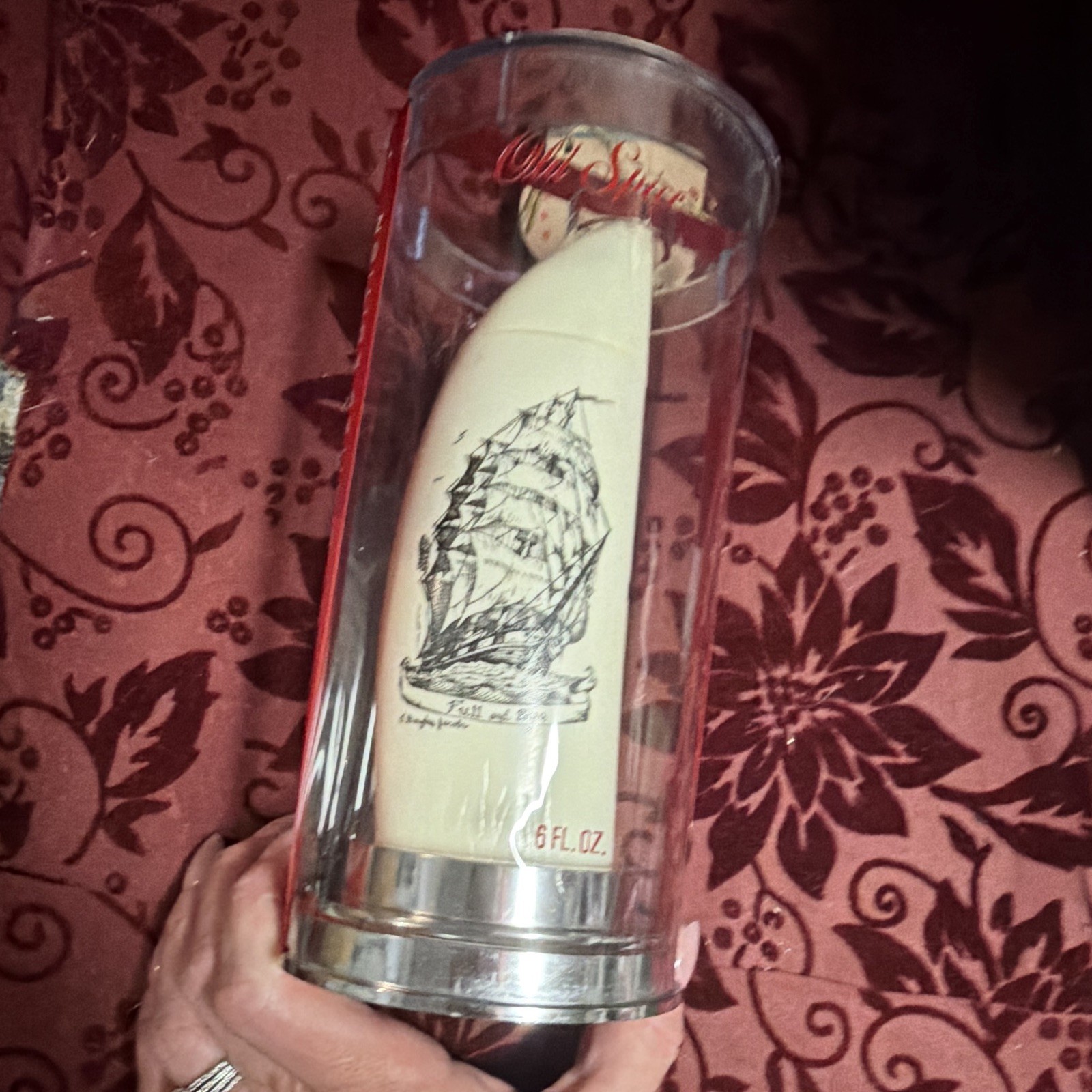 Vintage 1974 Shulton Old Spice Scrimshaw Faux Whale Tooth Decanter Cologne NIB Vintage 1974 Shulton Old Spice Scrimshaw Faux Whale Tooth Decanter Cologne NIB