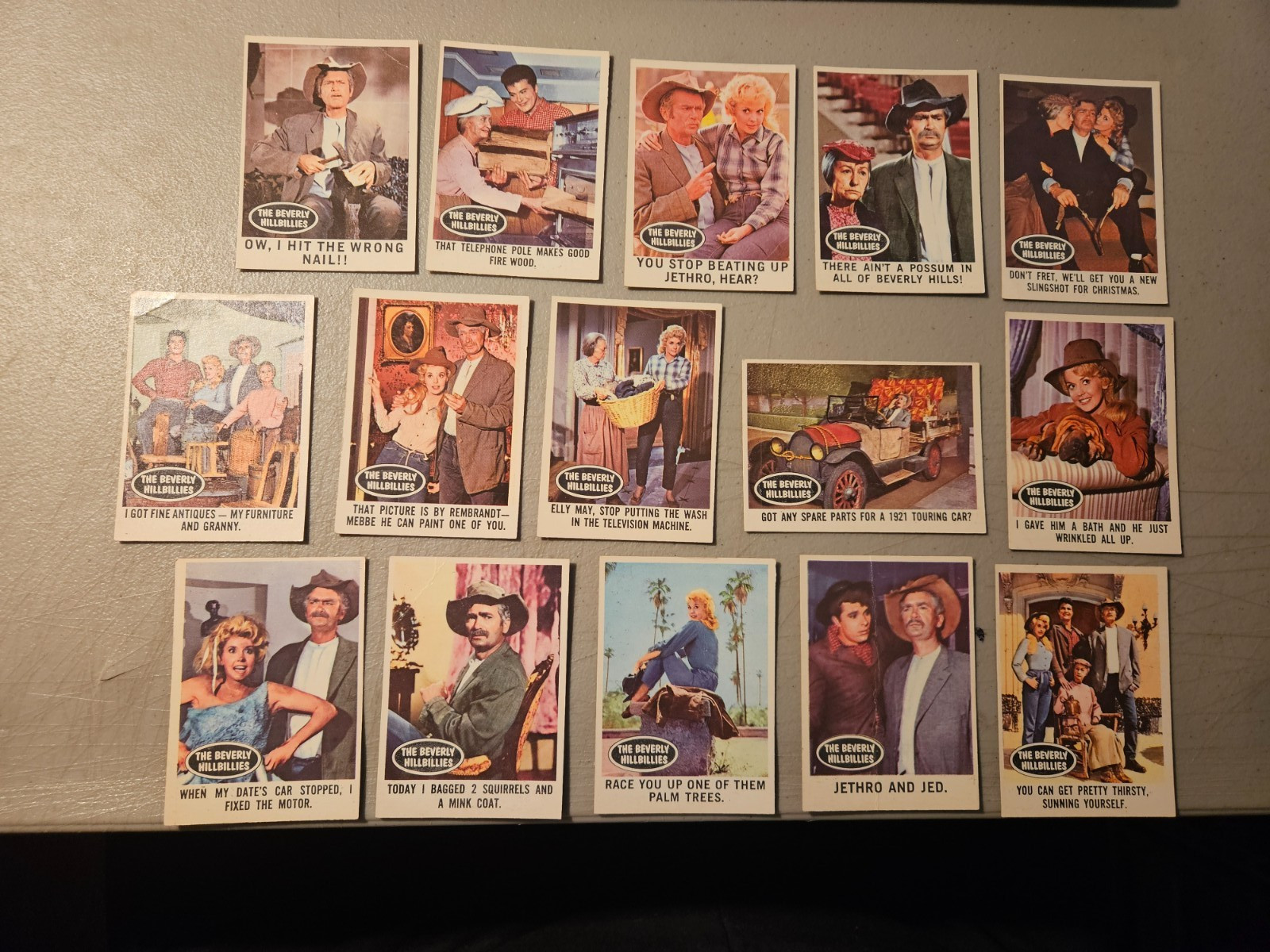 LOT OF 15 1963 Topps The Beverley Hillbillies CARDS 4 HAVE CREASES REST ARE FINE LOT OF 15 1963 Topps The Beverley Hillbillies CARDS 4 HAVE CREASES REST ARE FINE