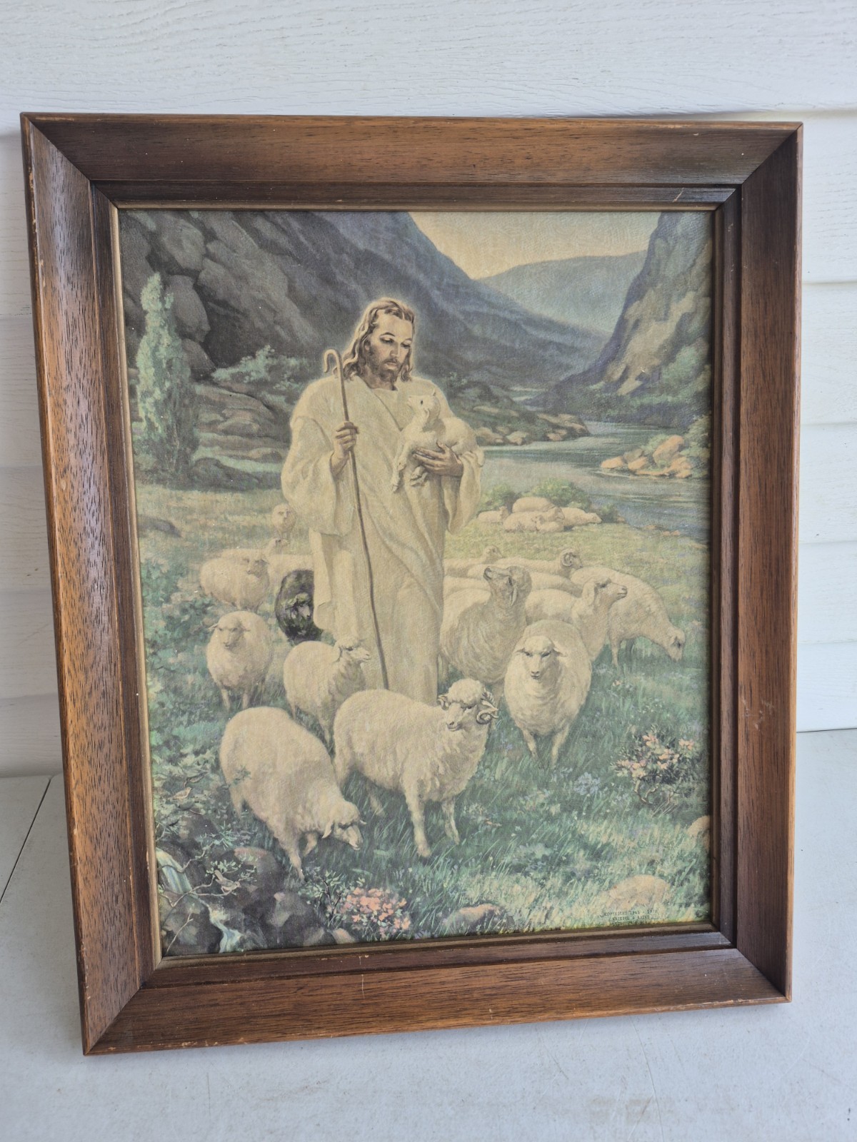 VINTAGE 1970 KRIEBEL & BATES LITHO U.S.A RELIGIOUS PICTURE JESUS WITH GROUP...
