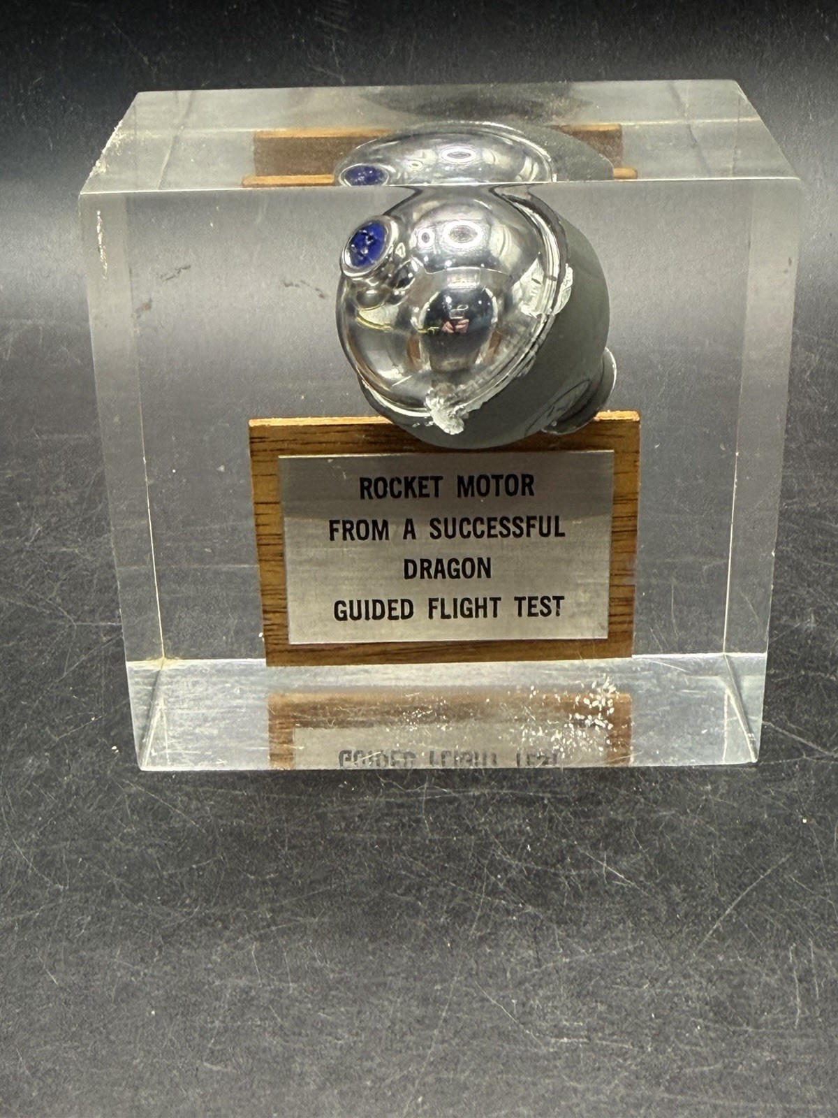Vintage M47 Dragon Guided Missile Rocket Motor Lucite Paperweight Display 