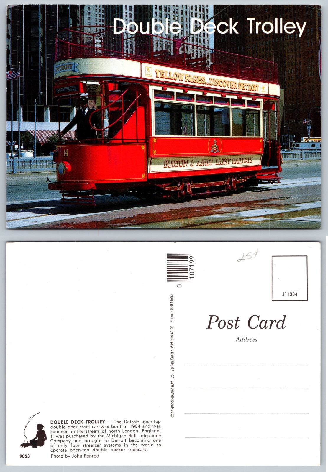 Continental Double Deck Trolley Postcard