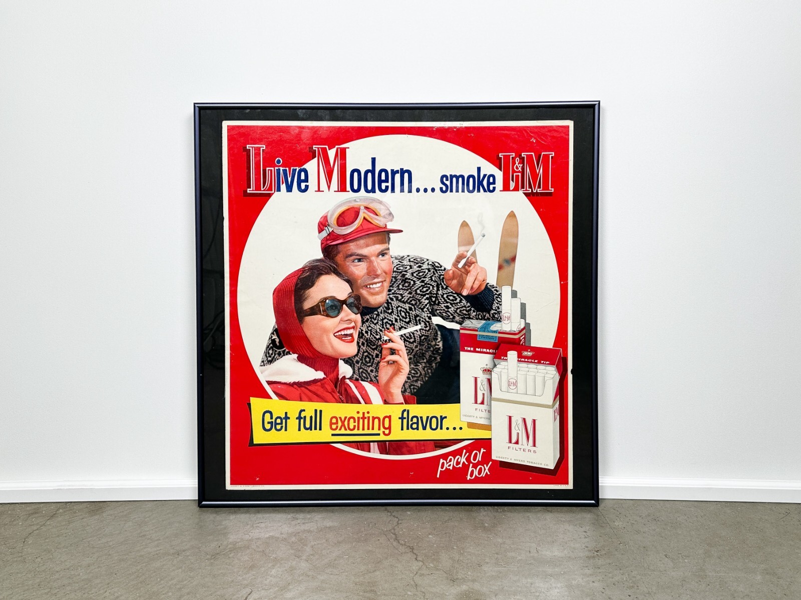 1950s Original L&M Subway Ad Lithograph Framed
