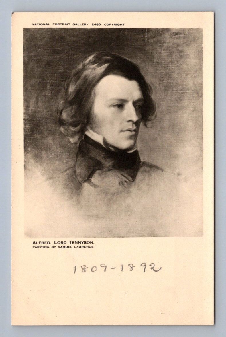 Antique England Poet Alfred Lord Tennyson Samuel Laurence Portrait Antique England Poet Alfred Lord Tennyson Samuel Laurence Portrait