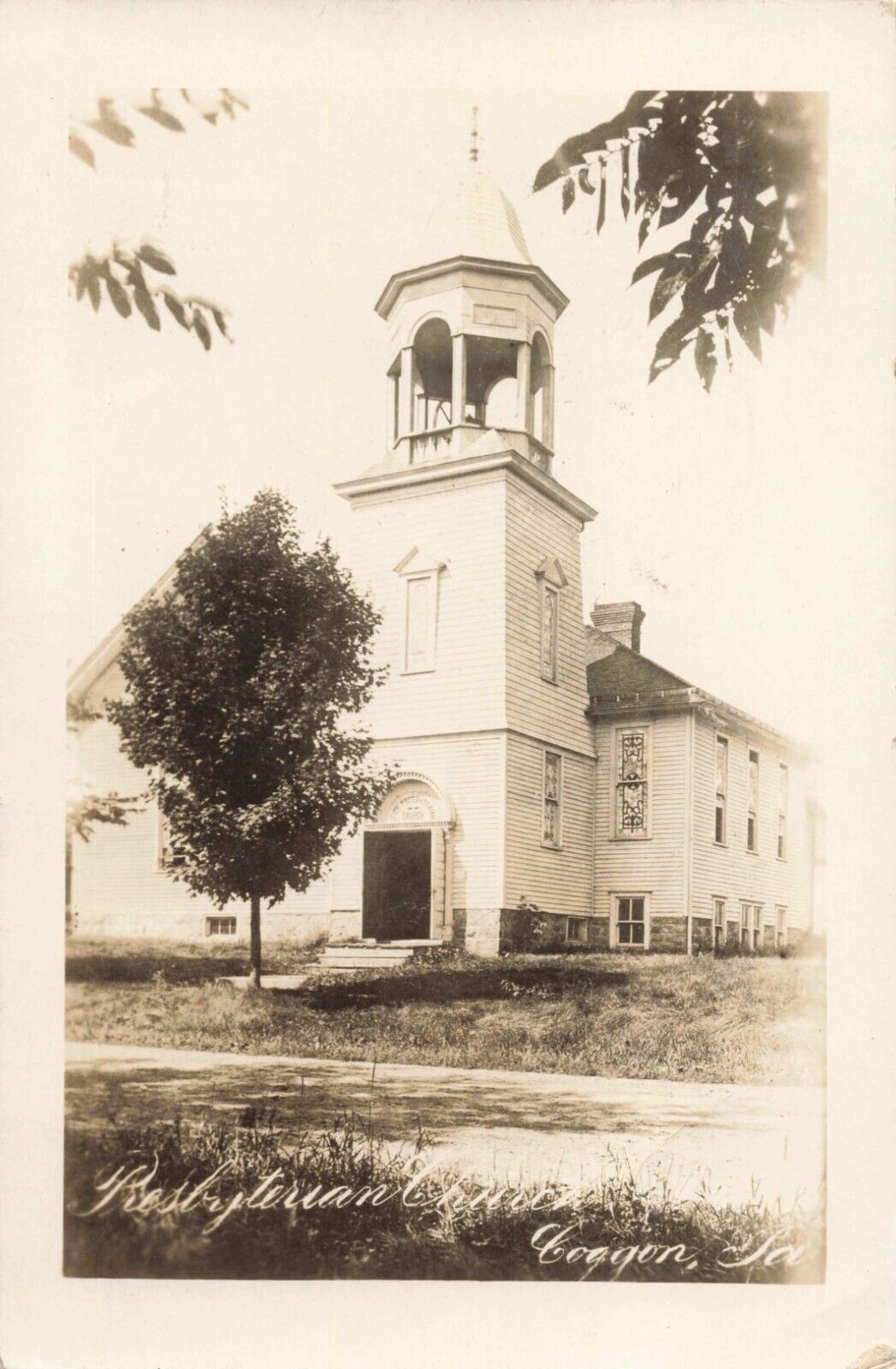Presbyterian Church Coggon Iowa IA 1911 Real Photo RPPC
