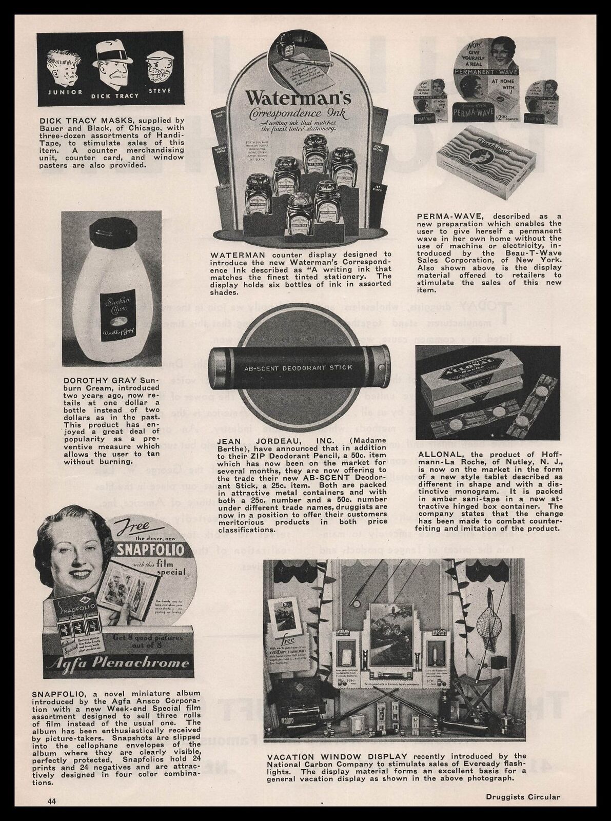 1933 Agfa Ansco Snapfolio Plenachrome Film Drug Store Display Vintage Print Ad